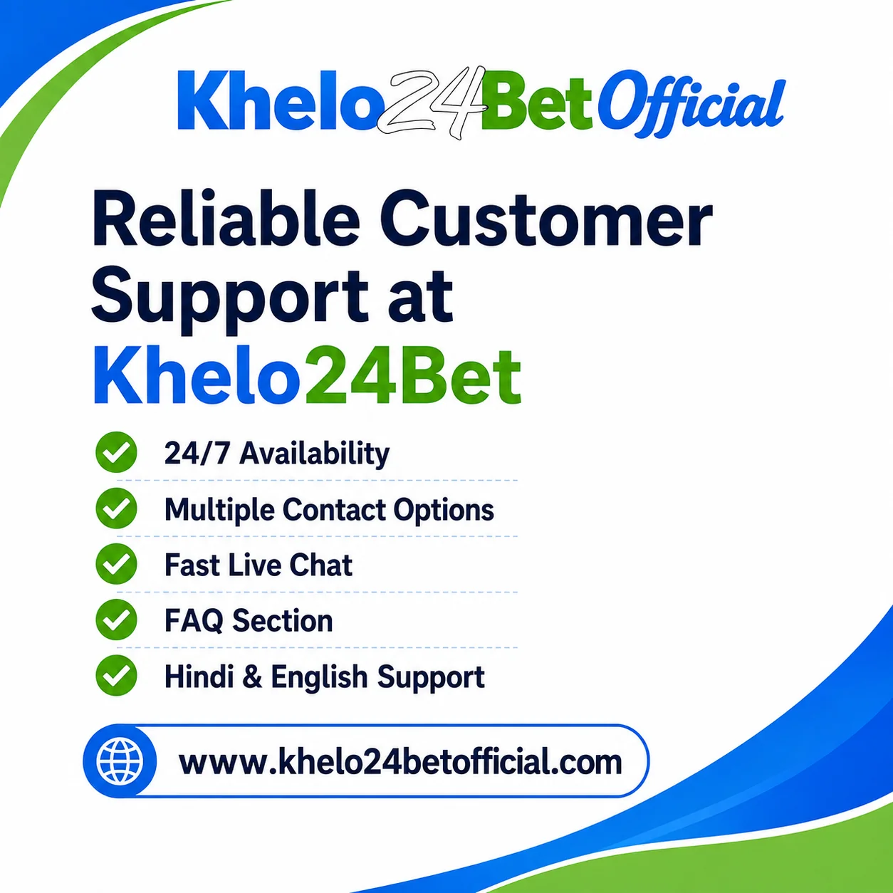 Reliable customer support at Khelo24Bet